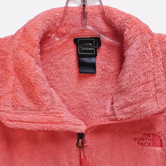 The North Face Fuzzy Cozy Plush Fleece Jacket Vibrant Unique Rare Neon Coral - Picture 2 of 16